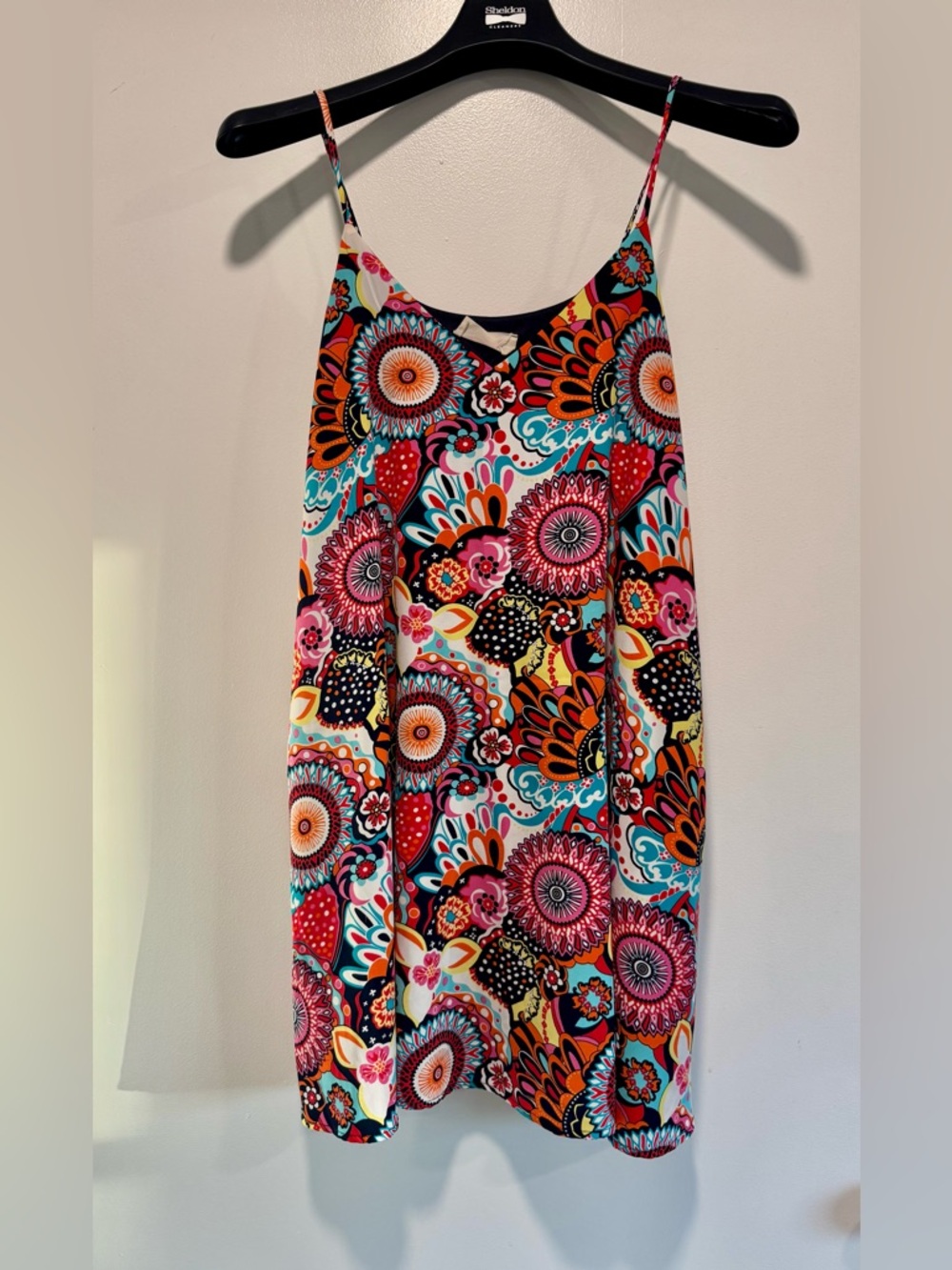 Peach Love California Navy Multicolor Floral Print Dress